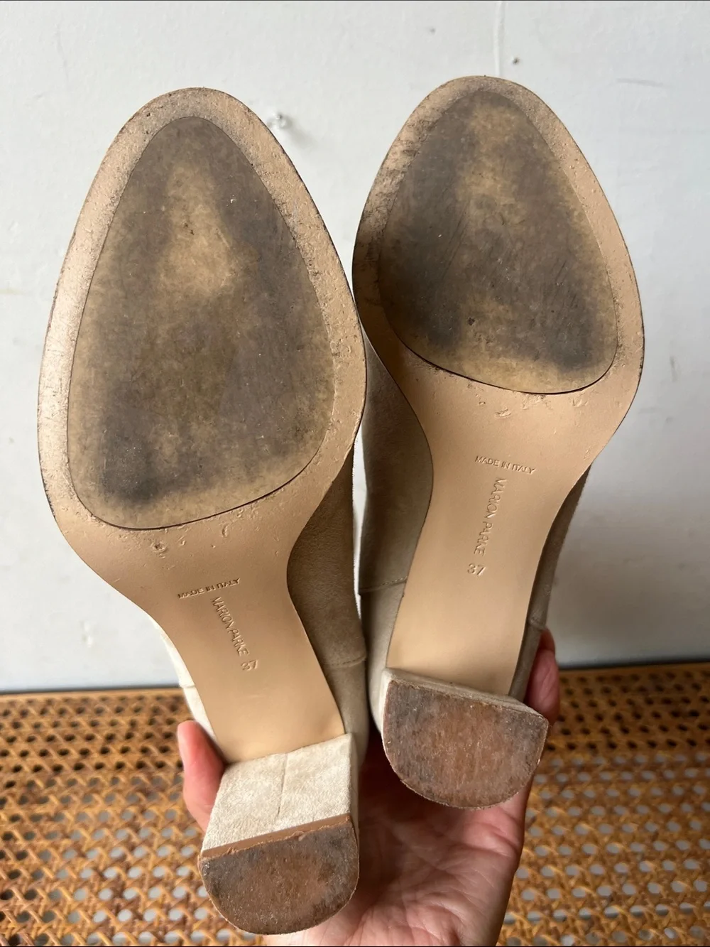 Marion Parke Lola Suede Women's Ankle Boots - Beige-Italy